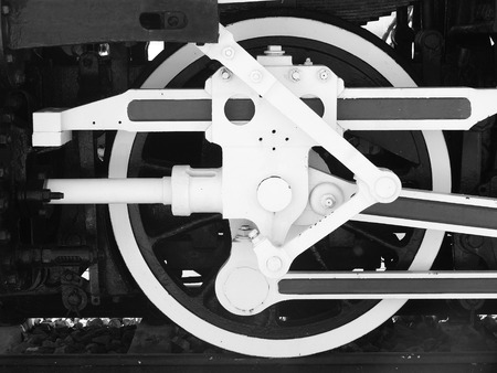 black and white wheels of the train