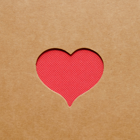 Brown paper with a heartの写真素材