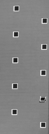 window on wall buildingの写真素材