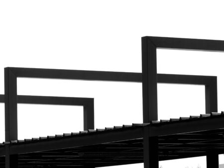 abstract black & white shaped building silhouetteの写真素材
