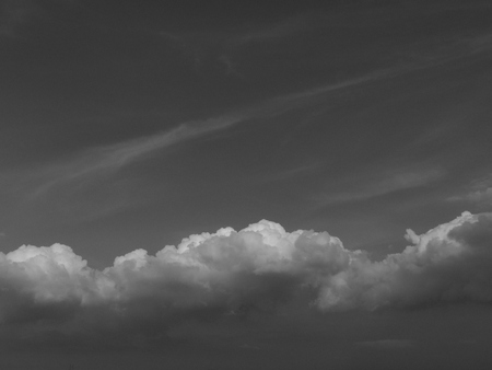 cloudy sky black and whiteの写真素材