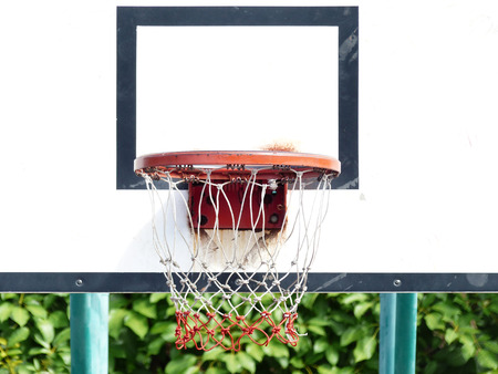 Closeup of basketball hoop