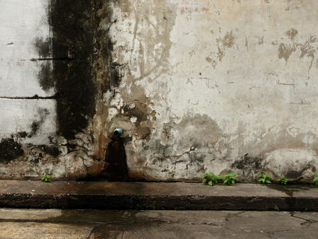 Aged street wall backgroundの写真素材