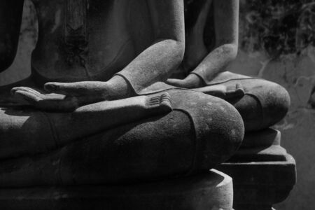 hand of buddha black and whiteの写真素材