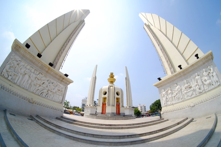 Democracy Monument - March 25 2017 : Democracy Monument in the sunset at Bangkok, Thailandのeditorial素材