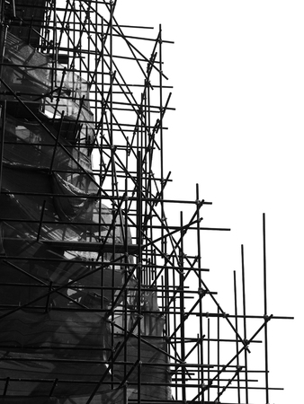 silhouette scaffolding Elements black and whiteの写真素材