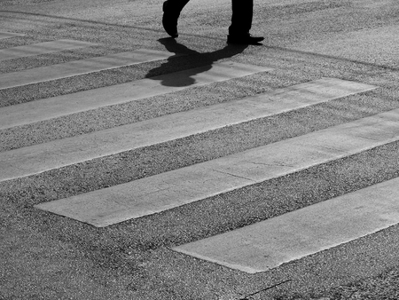 Across the crosswalkの写真素材