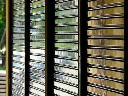 metal security roller door backgroundの写真素材