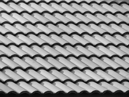 black and white tile roof pattern