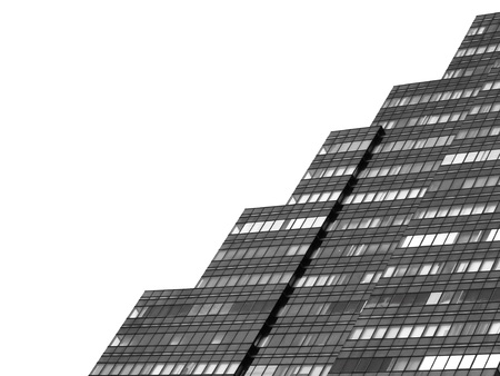 Architecture glass building design on white backgroundの写真素材