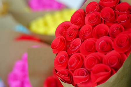 Rose paper bouquetの写真素材