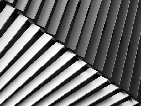 black and white aluminium architecture wall design pattern with light and shadow