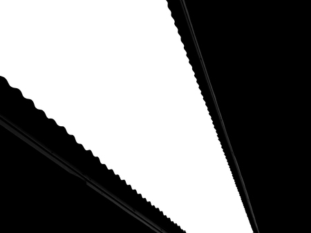 black & white shaped roof building silhouette