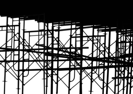 silhouette scaffolding elements black and white