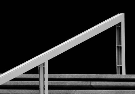 railing staircase street black and white styleの写真素材