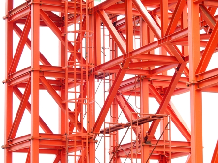 scaffolding in construction site of train station