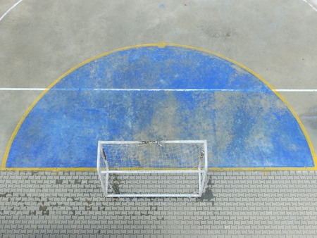street concrete soccer field under bridgeの写真素材