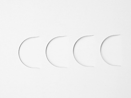 abstract half circle on white paper with shadow backgroundの写真素材