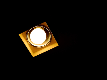 ceiling lamp on black backgroundの写真素材