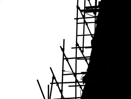 Silhouette scaffoldingの写真素材