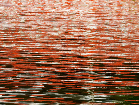 Abstract water wave reflection in riverの写真素材