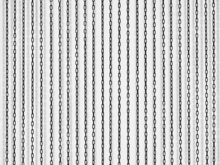 A  chain of curtain with shadow on white wall backgroundの写真素材