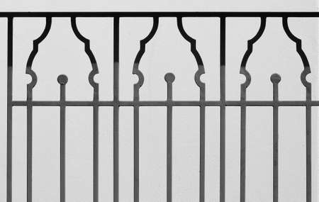 iron fence black and white styleの写真素材