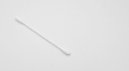 Cotton bud on white backgroundの写真素材