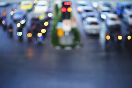 abstract blur focus road traffic in city