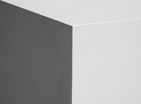 white corner wall of architecture building, black and white styleの写真素材