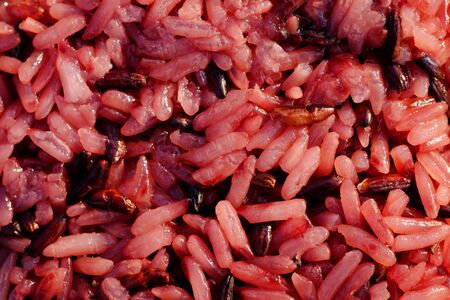 sticky rice black of steamの写真素材