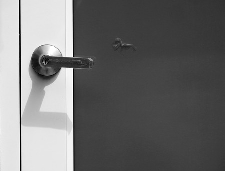 door knob closeup black and white styleの写真素材