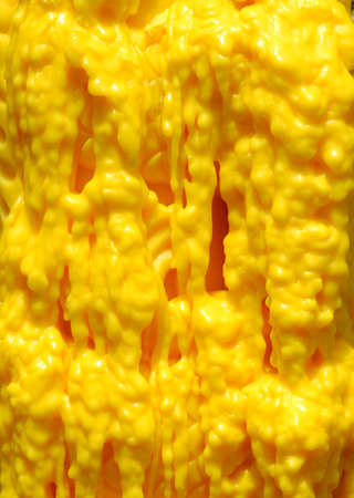 yellow candle melt textureの写真素材