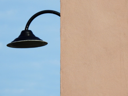 brown wall texture with lampの写真素材