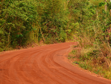 red dirt road in ruralの写真素材