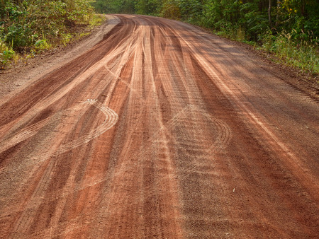 red dirt road in ruralの写真素材
