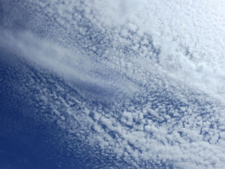 blue sky with Cirrocumulus cloud backgroundの写真素材