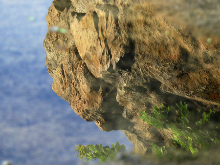 water reflection of mountainの写真素材