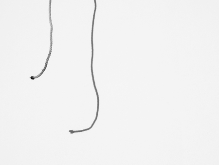 rope with shadow on the wall minimalism style, black and whiteの写真素材