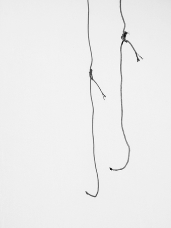 rope with shadow on the wall minimalism style, black and whiteの写真素材