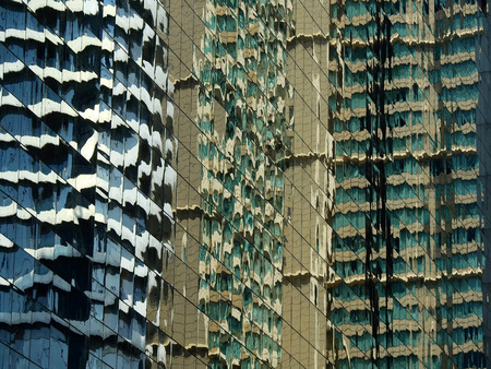 reflection glass of buildingの写真素材