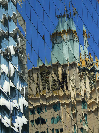 reflection glass of buildingの写真素材