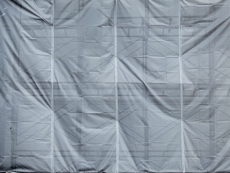 canvas cover at construction site