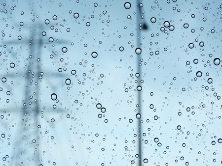 rain drop on glass of car textureの写真素材