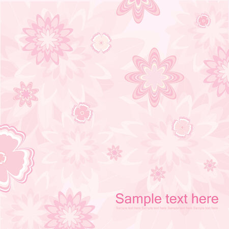 Pink Floral Card Design Vectorのイラスト素材