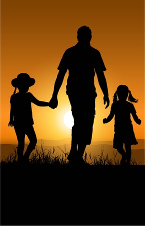 father and daughterのイラスト素材