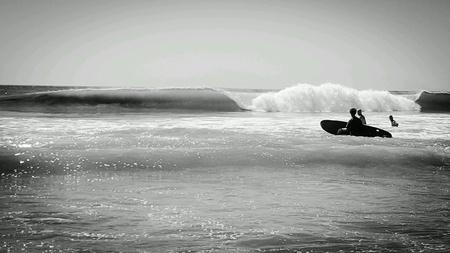 A curling wave at a beach in Costa Rica