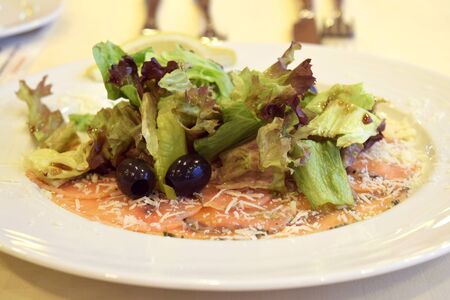 carpaccio of salmonの写真素材