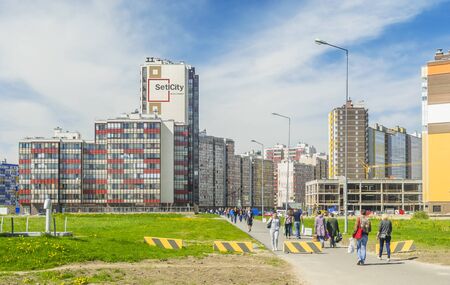 SAINT PETERSBURG, RUSSIA - MAY, 2016: new buildings in the city Saint Petersburg. Construction...
