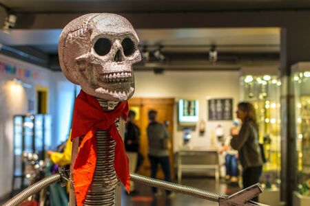 RUSSIA, KALININGRAD REGION, ZELENOGRADSK, - August 2016: the Museum of skulls and skeletons in hotel and entertainment centre Paradox in Zelenogradsk. The interior of the Museum.のeditorial素材